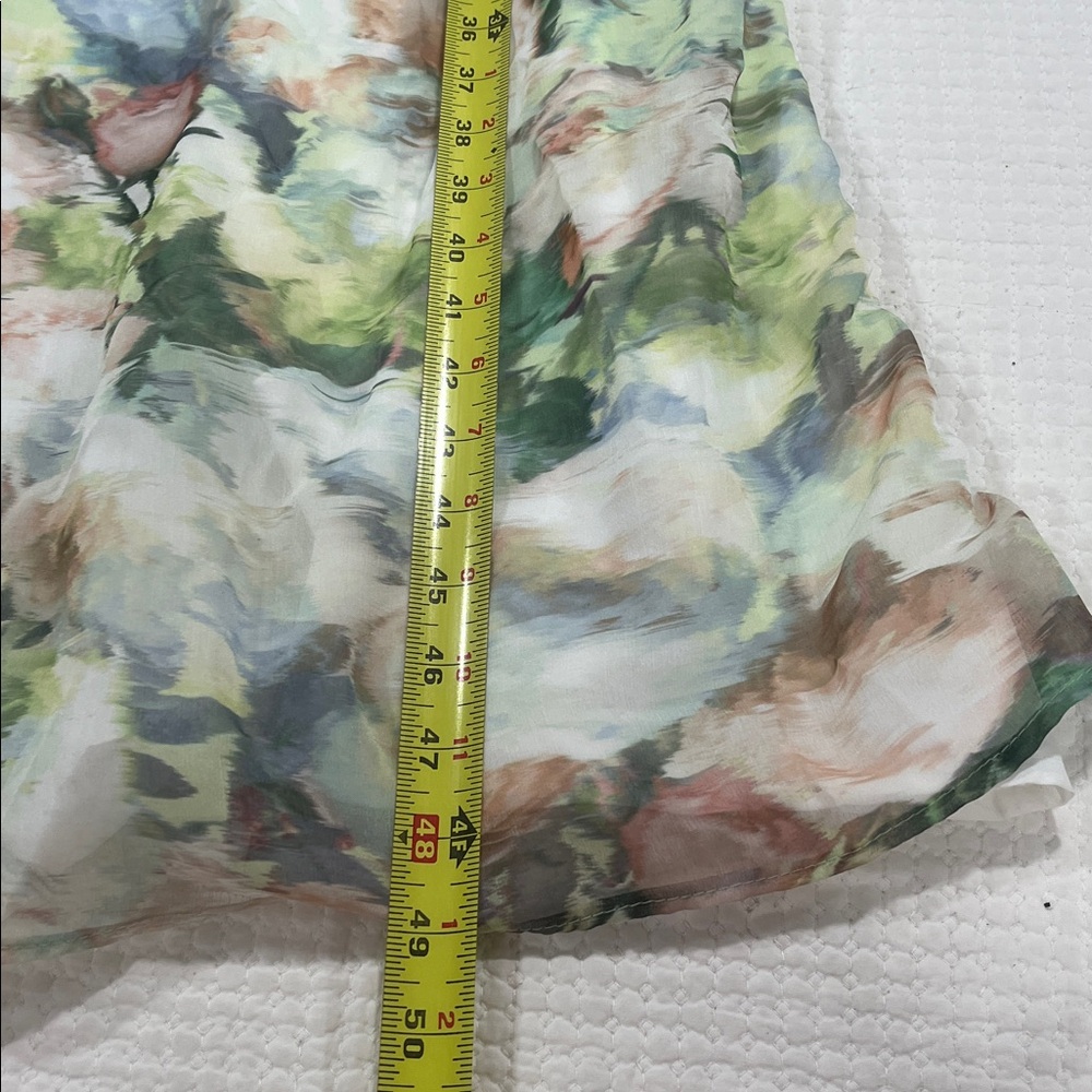 David's Bridal Strapless Pastel Floral Maxi Dress - Mint & Blush - Picture 8 of 9